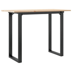 vidaXL Dining Table O-Frame 100x50x75 cm Solid Wood Pine and Steel 6