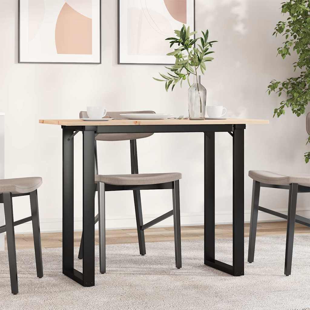 vidaXL Dining Table O-Frame 100x50x75 cm Solid Wood Pine and Steel 1