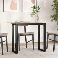 vidaXL Dining Table O-Frame 100x50x75 cm Solid Wood Pine and Steel 1