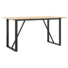 vidaXL Dining Table O-Frame 140x80x75 cm Solid Wood Pine and Steel 2