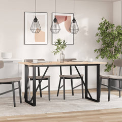 vidaXL Dining Table O-Frame 140x80x75 cm Solid Wood Pine and Steel 3