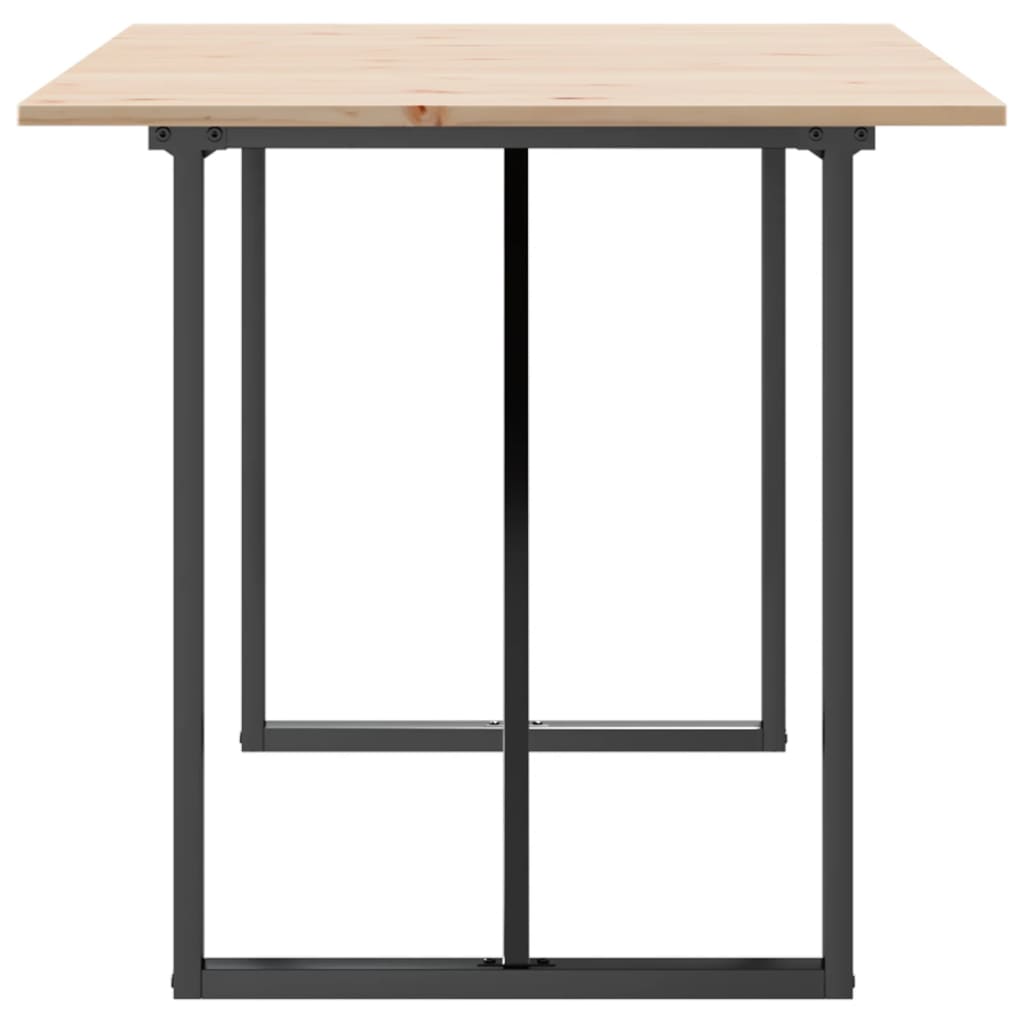 vidaXL Dining Table O-Frame 140x80x75 cm Solid Wood Pine and Steel 5