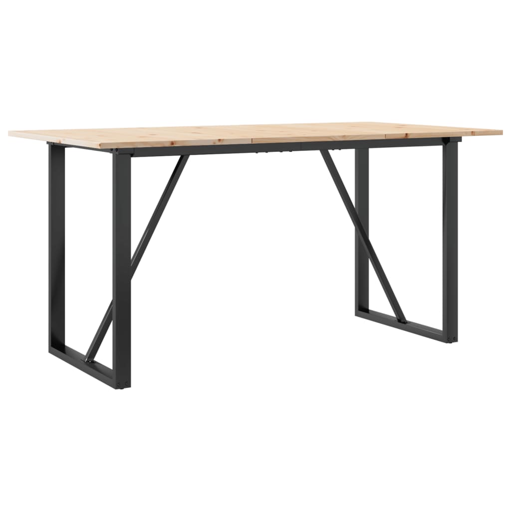 vidaXL Dining Table O-Frame 140x80x75 cm Solid Wood Pine and Steel 6