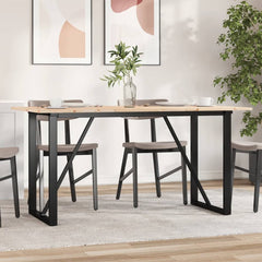 vidaXL Dining Table O-Frame 140x80x75 cm Solid Wood Pine and Steel 1