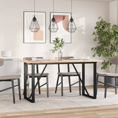 vidaXL Dining Table O-Frame 160x80x75 cm Solid Wood Pine and Steel 3