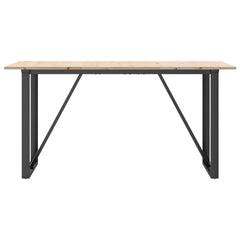 vidaXL Dining Table O-Frame 160x80x75 cm Solid Wood Pine and Steel 4