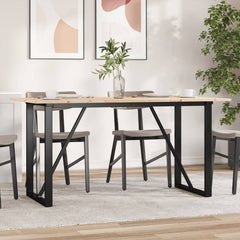 vidaXL Dining Table O-Frame 160x80x75 cm Solid Wood Pine and Steel 1