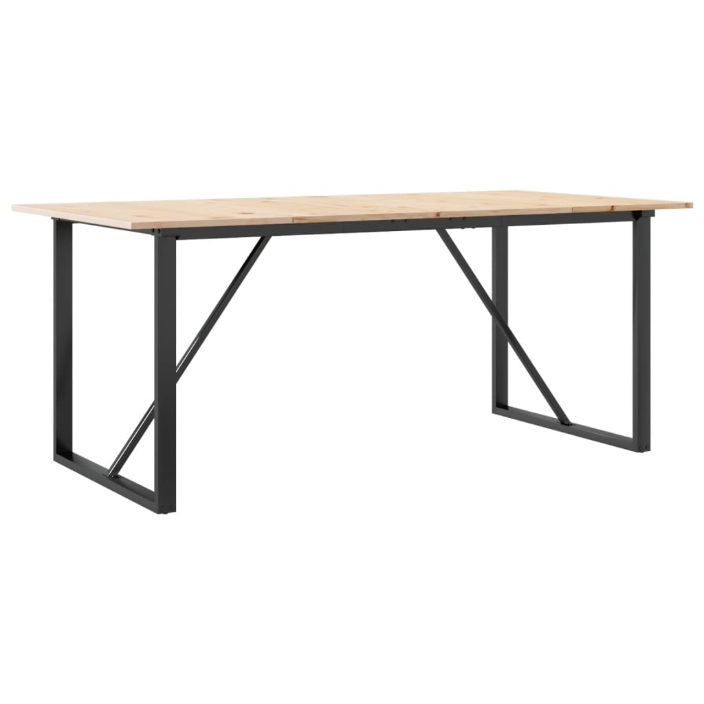 vidaXL Dining Table O-Frame 180x90x75 cm Solid Wood Pine and Steel 6