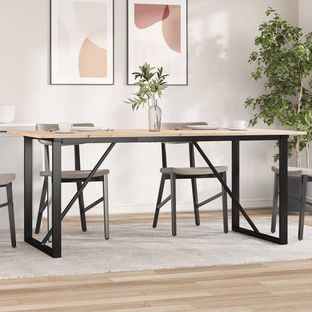 vidaXL Dining Table O-Frame 180x90x75 cm Solid Wood Pine and Steel 1