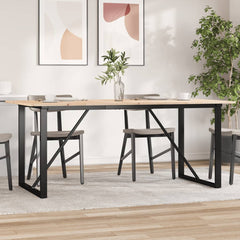 vidaXL Dining Table O-Frame 180x90x75 cm Solid Wood Pine and Steel 1