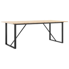 vidaXL Dining Table O-Frame 200x100x75 cm Solid Wood Pine and Steel 2