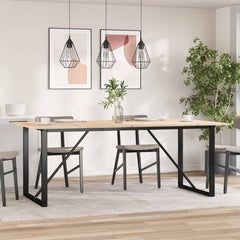 vidaXL Dining Table O-Frame 200x100x75 cm Solid Wood Pine and Steel 3