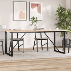 vidaXL Dining Table O-Frame 200x100x75 cm Solid Wood Pine and Steel 1