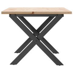 vidaXL Coffee Table X-Frame 80x50x40 cm Solid Wood Pine and Steel 5
