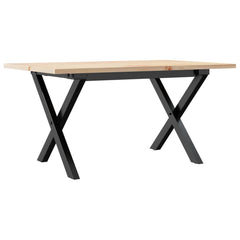 vidaXL Coffee Table X-Frame 80x50x40 cm Solid Wood Pine and Steel 6