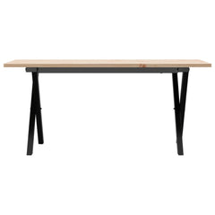 vidaXL Coffee Table X-Frame 90x40x45 cm Solid Wood Pine and Steel 4