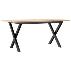 vidaXL Coffee Table X-Frame 100x50x45 cm Solid Wood Pine and Steel 2
