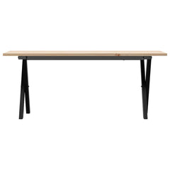 vidaXL Coffee Table X-Frame 110x40x45 cm Solid Wood Pine and Steel 4
