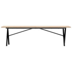 vidaXL Coffee Table X-Frame 160x40x45 cm Solid Wood Pine and Steel 4