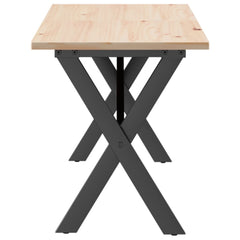 vidaXL Coffee Table X-Frame 160x40x45 cm Solid Wood Pine and Steel 5