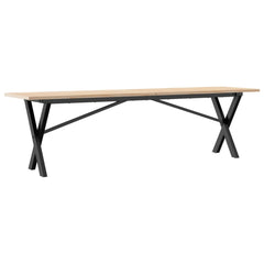 vidaXL Coffee Table X-Frame 160x40x45 cm Solid Wood Pine and Steel 6