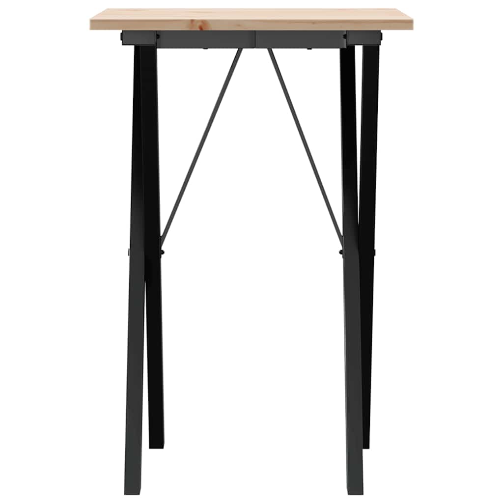 vidaXL Dining Table X-Frame 50x50x75 cm Solid Wood Pine and Steel 4