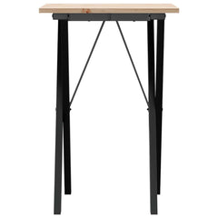 vidaXL Dining Table X-Frame 50x50x75 cm Solid Wood Pine and Steel 4