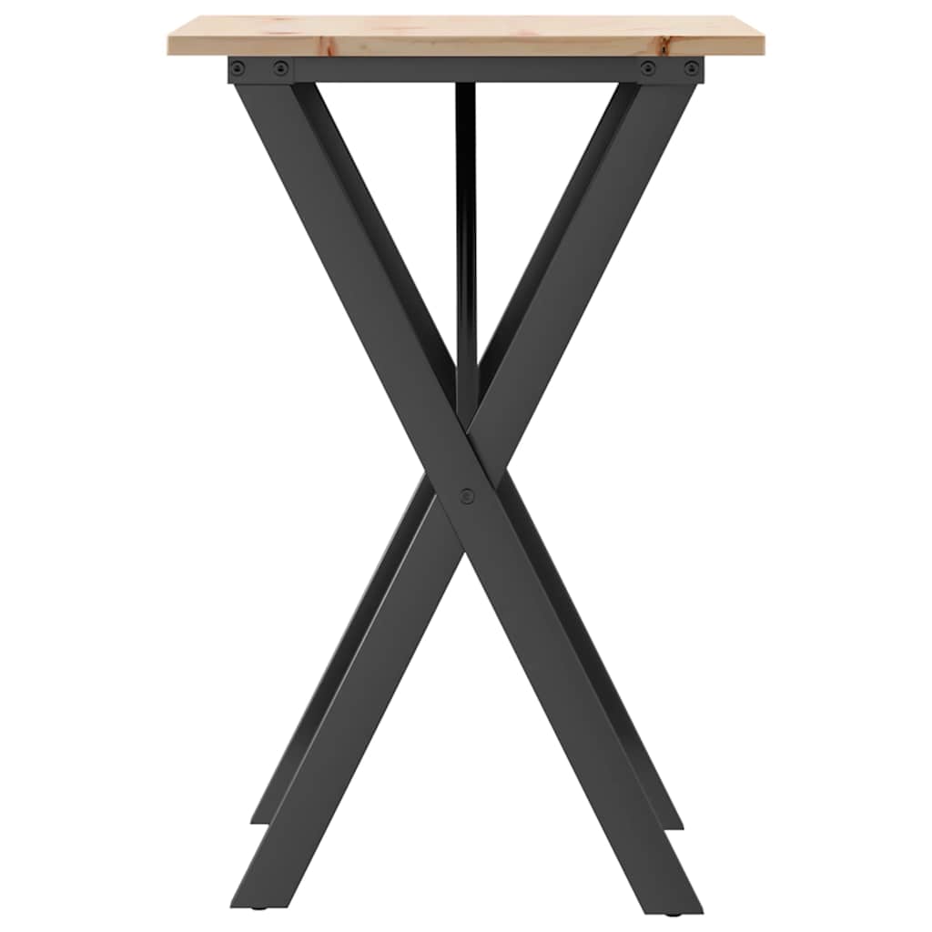 vidaXL Dining Table X-Frame 50x50x75 cm Solid Wood Pine and Steel 5