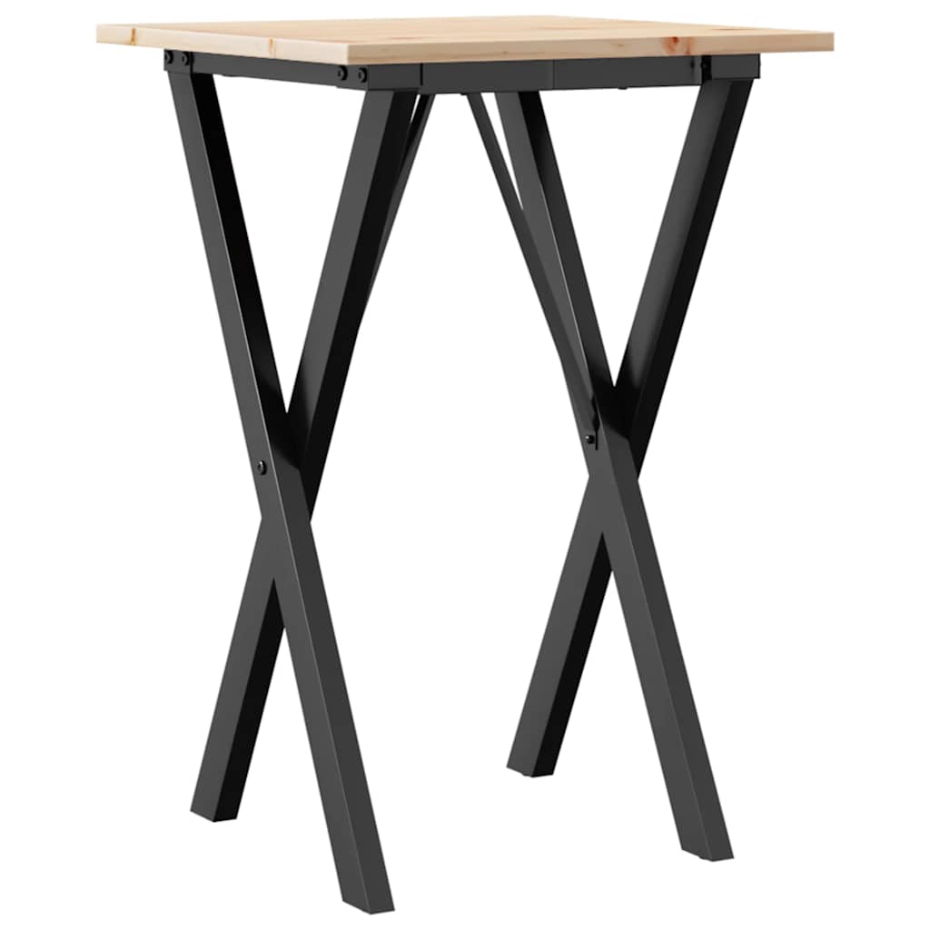 vidaXL Dining Table X-Frame 50x50x75 cm Solid Wood Pine and Steel 6