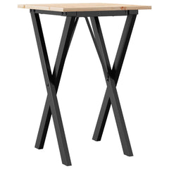vidaXL Dining Table X-Frame 50x50x75 cm Solid Wood Pine and Steel 6