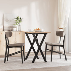 vidaXL Dining Table X-Frame 80x50x75 cm Solid Wood Pine and Steel 3