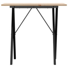 vidaXL Dining Table X-Frame 80x50x75 cm Solid Wood Pine and Steel 4