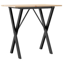 vidaXL Dining Table X-Frame 80x50x75 cm Solid Wood Pine and Steel 6