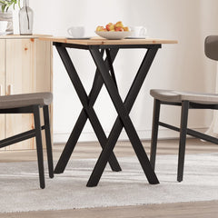 vidaXL Dining Table X-Frame 80x50x75 cm Solid Wood Pine and Steel 1
