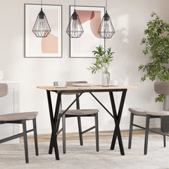 vidaXL Dining Table X-Frame 100x50x75 cm Solid Wood Pine and Steel 3