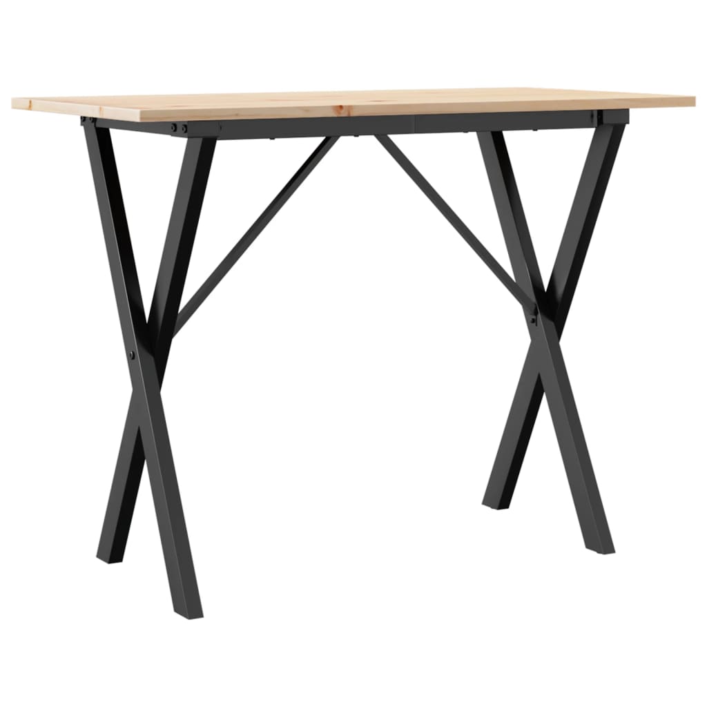 vidaXL Dining Table X-Frame 100x50x75 cm Solid Wood Pine and Steel 6