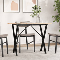 vidaXL Dining Table X-Frame 100x50x75 cm Solid Wood Pine and Steel 1
