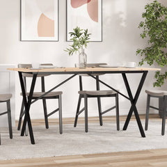 vidaXL Dining Table X-Frame 160x80x75 cm Solid Wood Pine and Steel 1