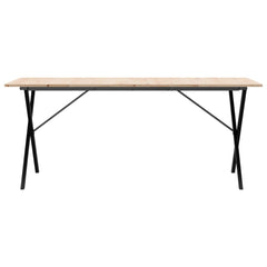 vidaXL Dining Table X-Frame 180x90x75 cm Solid Wood Pine and Steel 4