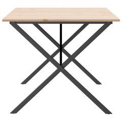 vidaXL Dining Table X-Frame 180x90x75 cm Solid Wood Pine and Steel 5