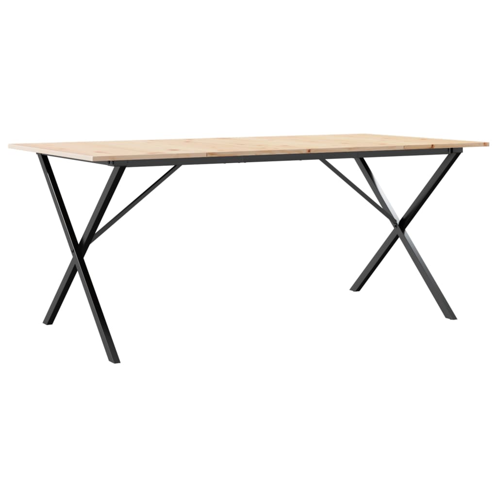 vidaXL Dining Table X-Frame 180x90x75 cm Solid Wood Pine and Steel 6