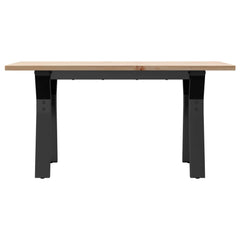 vidaXL Coffee Table Y-Frame 80x50x40 cm Solid Wood Pine and Steel 4