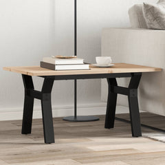 vidaXL Coffee Table Y-Frame 80x50x40 cm Solid Wood Pine and Steel 1