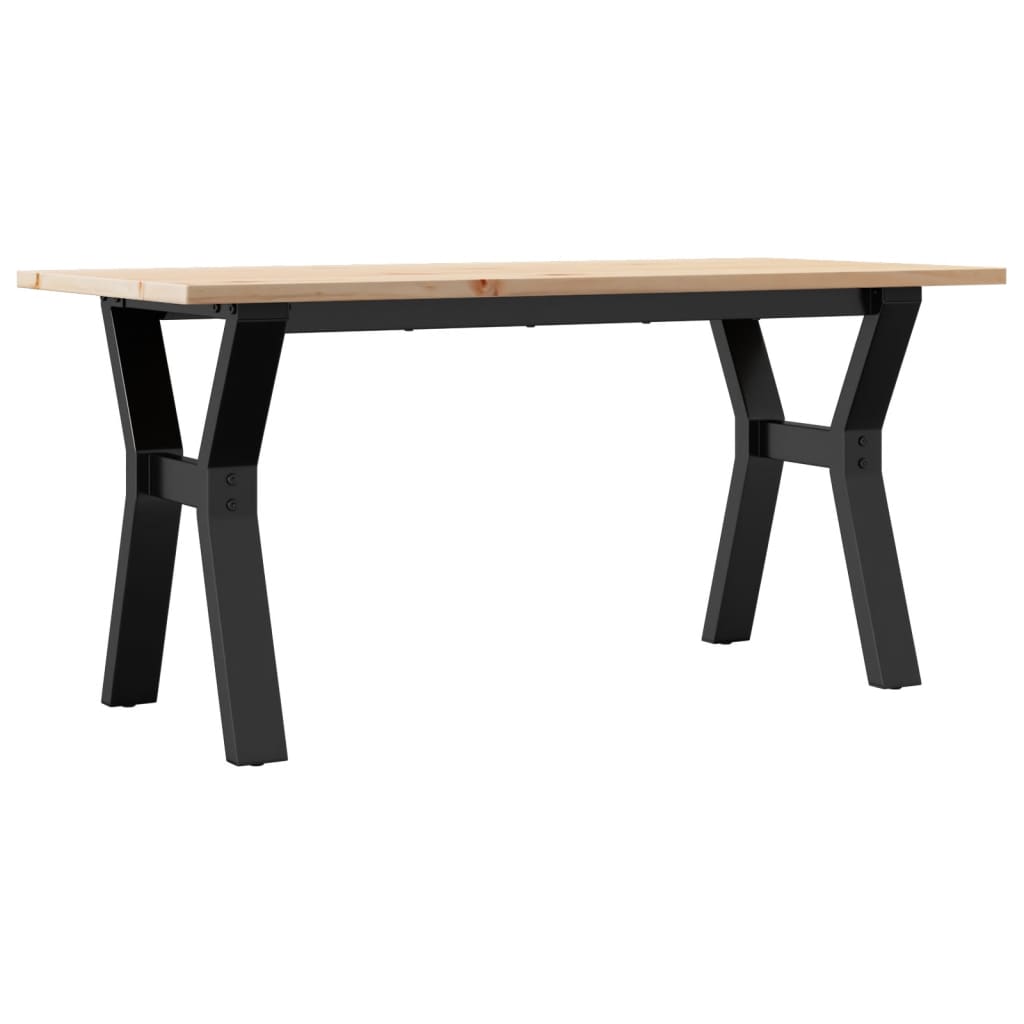 vidaXL Coffee Table Y-Frame 100x50x45 cm Solid Wood Pine and Steel 2