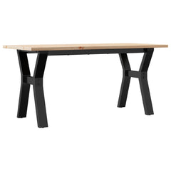 vidaXL Coffee Table Y-Frame 100x50x45 cm Solid Wood Pine and Steel 2