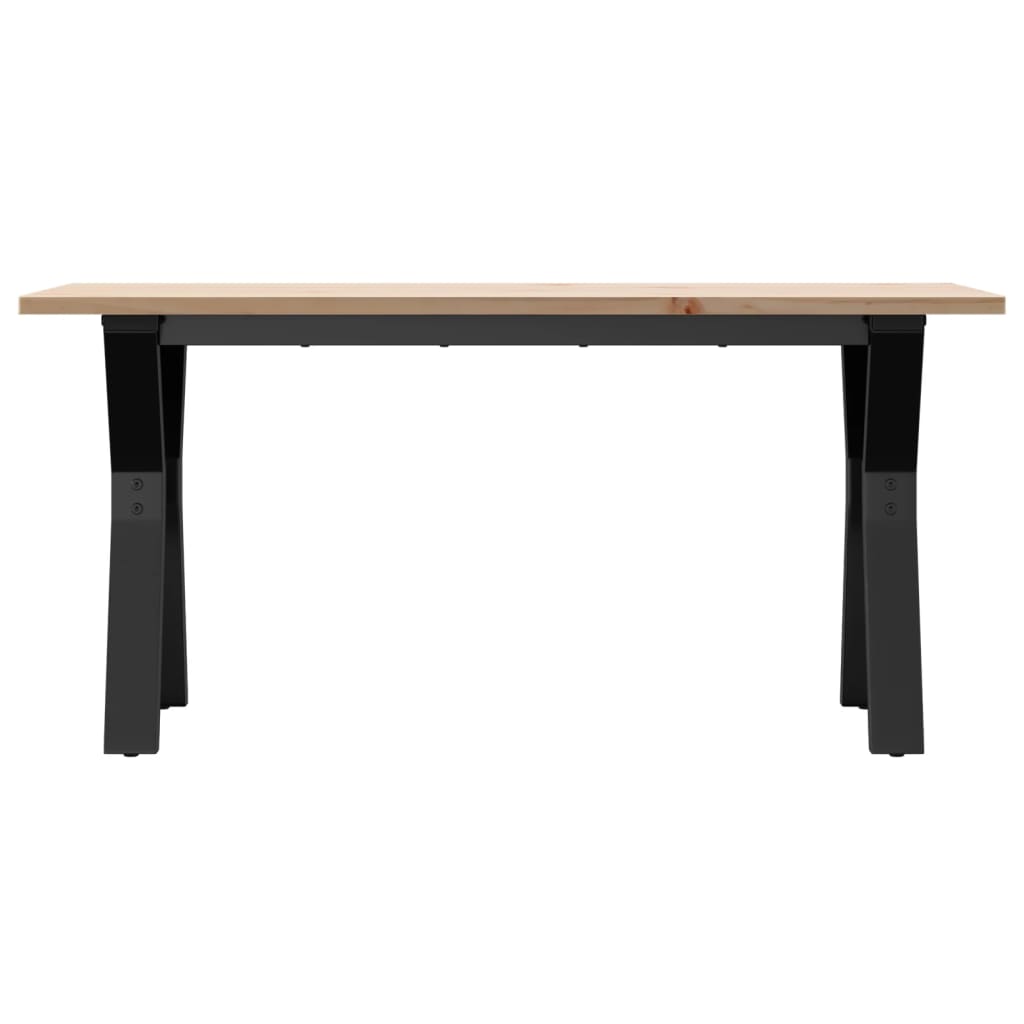 vidaXL Coffee Table Y-Frame 100x50x45 cm Solid Wood Pine and Steel 4