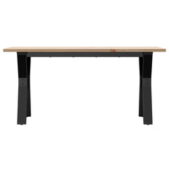 vidaXL Coffee Table Y-Frame 100x50x45 cm Solid Wood Pine and Steel 4