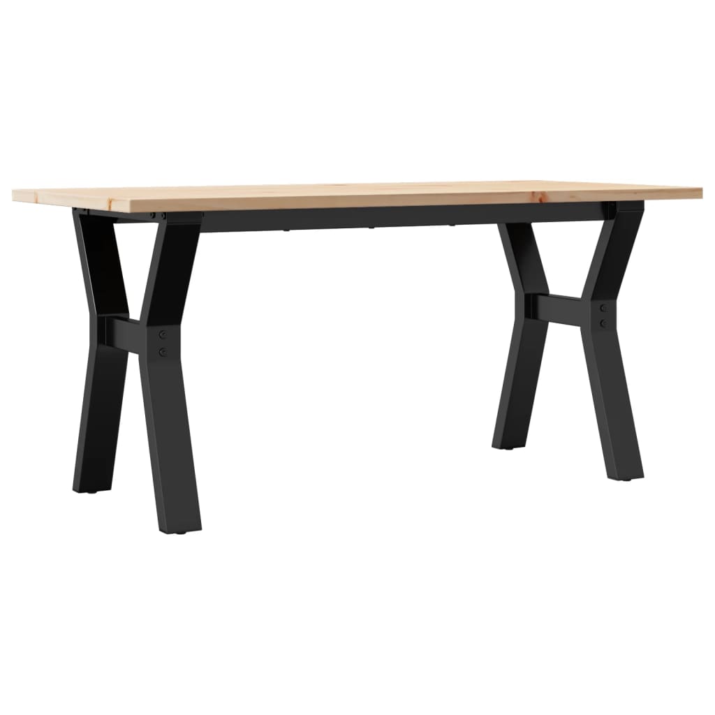vidaXL Coffee Table Y-Frame 100x50x45 cm Solid Wood Pine and Steel 6
