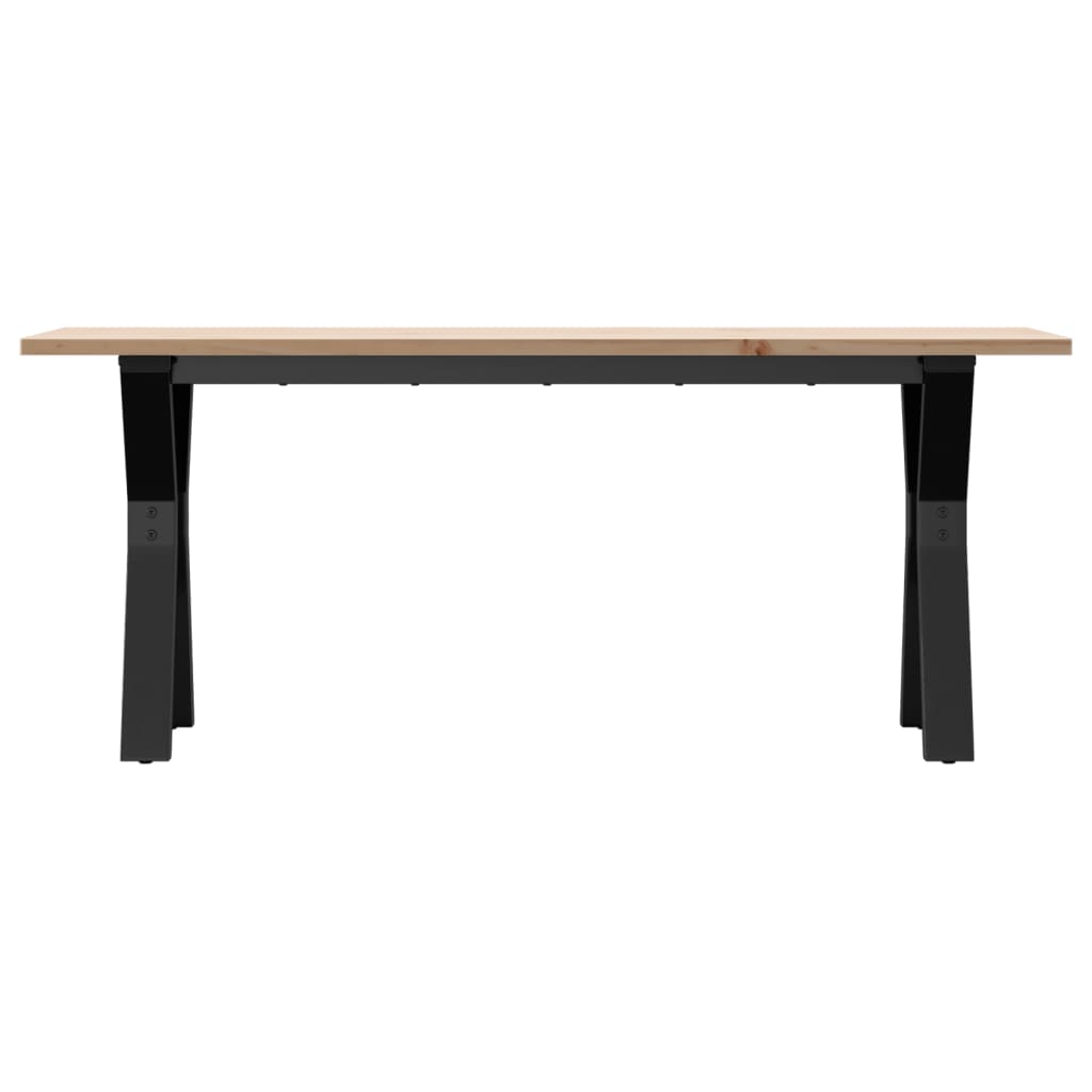 vidaXL Coffee Table Y-Frame 110x40x45 cm Solid Wood Pine and Steel 4