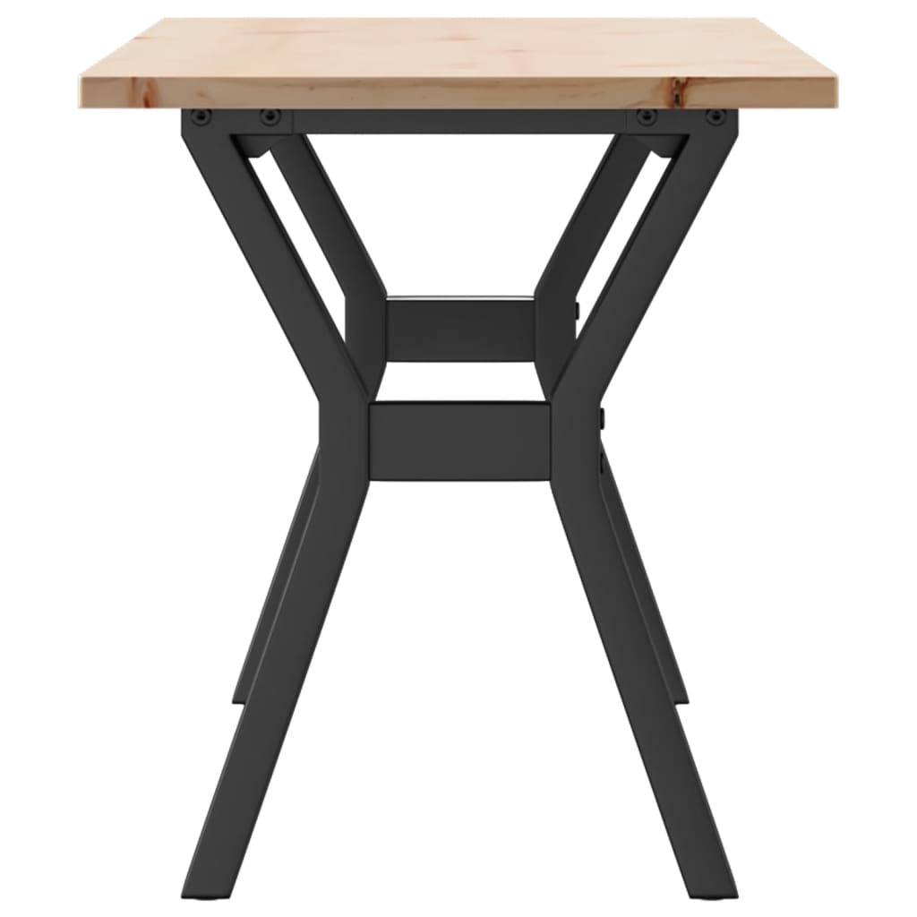 vidaXL Coffee Table Y-Frame 110x40x45 cm Solid Wood Pine and Steel 5